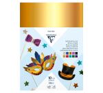 CARTON MÉTALLISÉ, Sachet de 10 feuilles 230g/m2 au format 25x35cm - Assortiment