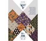 PAPIERS IMPRIMÉS, Bloc de 20 feuilles à motifs 160g/m2 au format A4 (21x29,7cm) + 1 idée créative - Halloween - Multicolore
