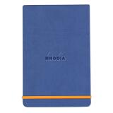 Rhodiarama Webnotepad rembordé rigide 9x14 cm 192 pages ligné microperforé papier ivoire 90g fermeture élastique - Saphir