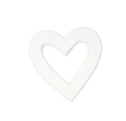 Coeur contour 20,5cm - Blanc