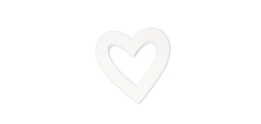 Coeur contour 20,5cm - Blanc