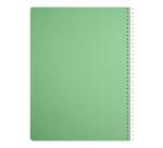 Cahier reliure intégrale Linicolor ESSENCE A4 180 pages petits carreaux couverture plastique polypropyène rainuré - Vert sauge