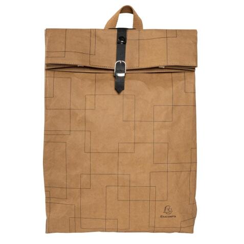 Backbag washable paper Eterneco - Brown geometrical design