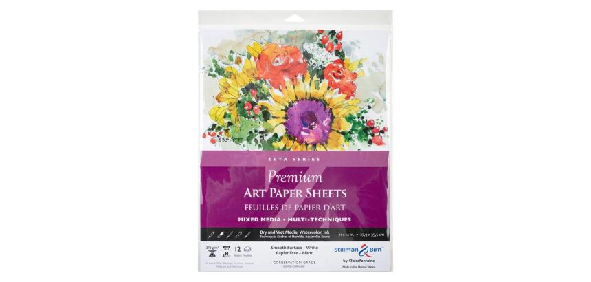 Sachet 12 feuilles Zeta 270g - 27,9x35,5cm - Blanc