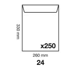 Boite de 250 Pochettes Kraft Milleraies Brun 24-260x330 mm - Auto-Adhésives - 90g/m2 - Brun