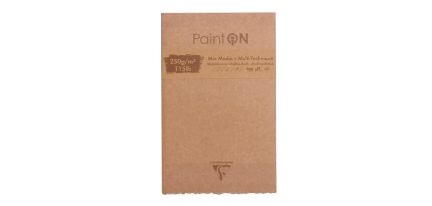 Paint'ON assorti bloc collé bords frangés 13,9x21,5cm 50F 250g - Assortiment
