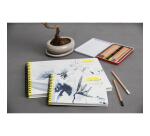 Inkebana, Carnet d'artiste reliure intégrale 32x24 cm, 40 feuilles de papier dessin blanc multitechniques 180g - Multicolore