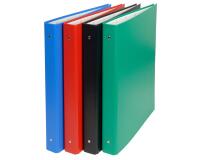 Classeur rembordé PVC 4 anneaux 30mm - A4 maxi 24x32cm - Couleurs assorties