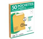 Paquet de 50 Pochettes Kraft Milleraies Brun 24-260x330 mm - Auto-Adhésives - 90g/m2 - Brun