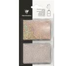 Etiquettes Cadeaux holo/pailletées, argt - Argent