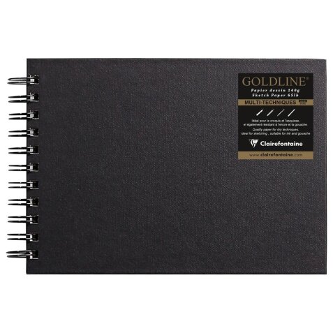 Goldline carnet spiralé 64F A5 140g I - Blanc