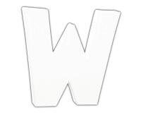 Petite lettre W 12cm - Blanc