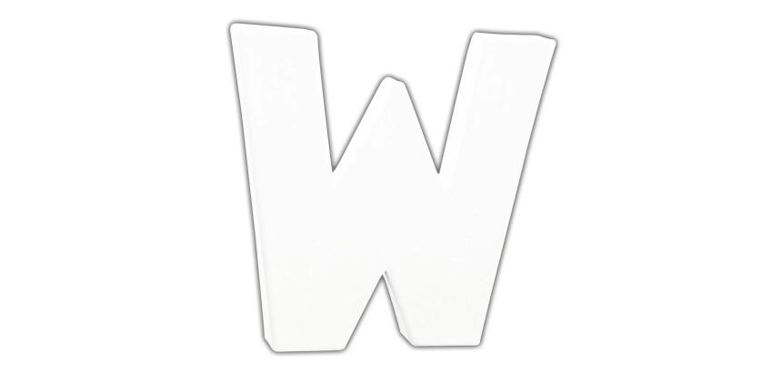 Petite lettre W 12cm - Blanc