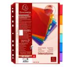 Intercalaires avec pochette polypropylène 6 positions - A4 maxi - Couleurs assorties