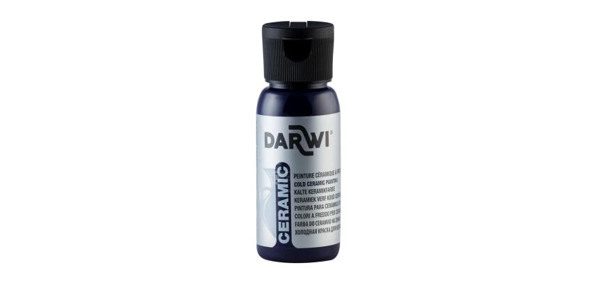 DARWI Flacon de 50 ml de Peinture sur Céramique à Froid - Bleu foncé
