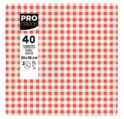 Paquet de 40 serviettes micro-gaufrées ouate décorées 2 plis - 38x40 cm