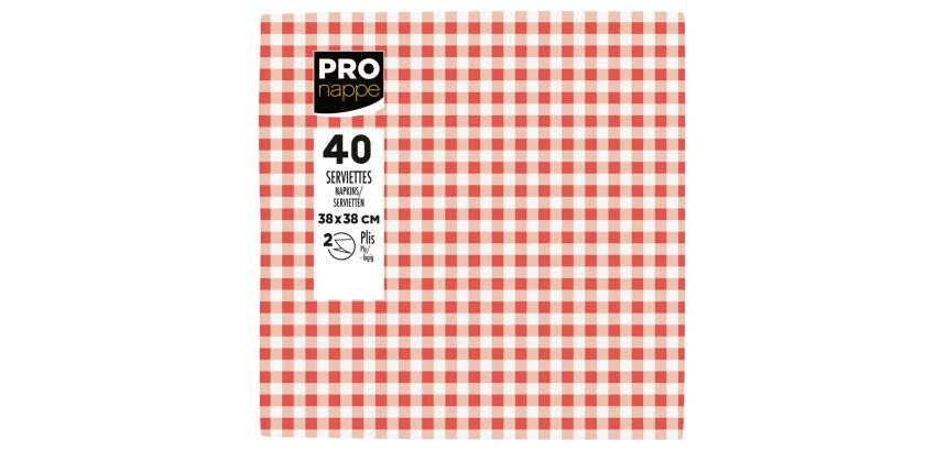 Paquet de 40 serviettes micro-gaufrées ouate décorées 2 plis - 38x40 cm