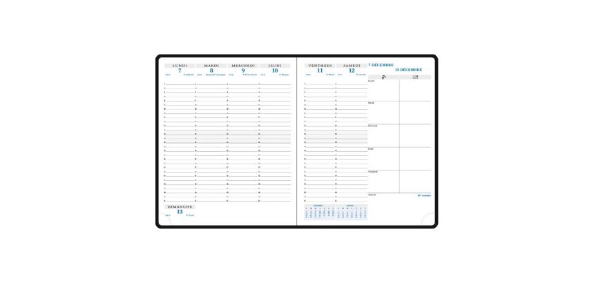 Recharge de Agenda de bureau Horizons 22 18,5 x 22,5 cm Semainier Janvier à Décembre 2026