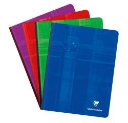 Cahier brochure dos toilé 17 x 22 cm 144 feuilles petits carreaux couleur aléatoire