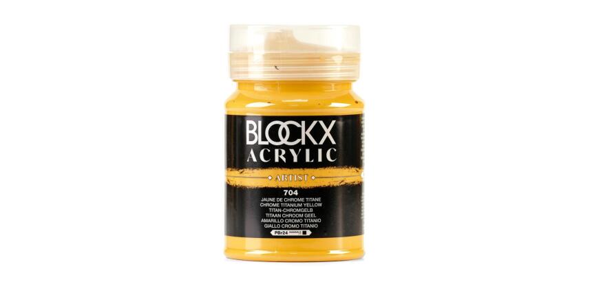 Peinture acrylique fine pot 500ml - Jaune de chrome titane