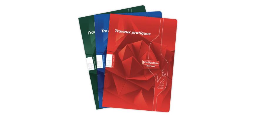 Cahier Travaux Pratiques piqué 7000 A4 144 pages grands carreaux 70 g + uni 90 g - Assortis