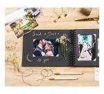 Set de Scrapbooking SCRAP-ADDICT [completo] 32x22 cm - 70 páginas (4 hojas de pegatinas 2 hojas de esquinas autoadhesivas 12 rotuladores de tinta metalizada) - Negro