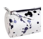 COSMICUIR CUIR Lisse Trousse ronde Ø5,5x22 cm Bleu foncé