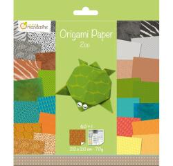 Origami Paper Zoo, 20 x 20 cm, 60F, 70g - Multicolore