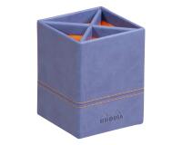 Rhodiarama Stifteköcher aus Kunstleder, 8x8x11cm - Saphir