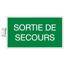 Panneau adhésif Issue de Secours 35x20 cm - Vert