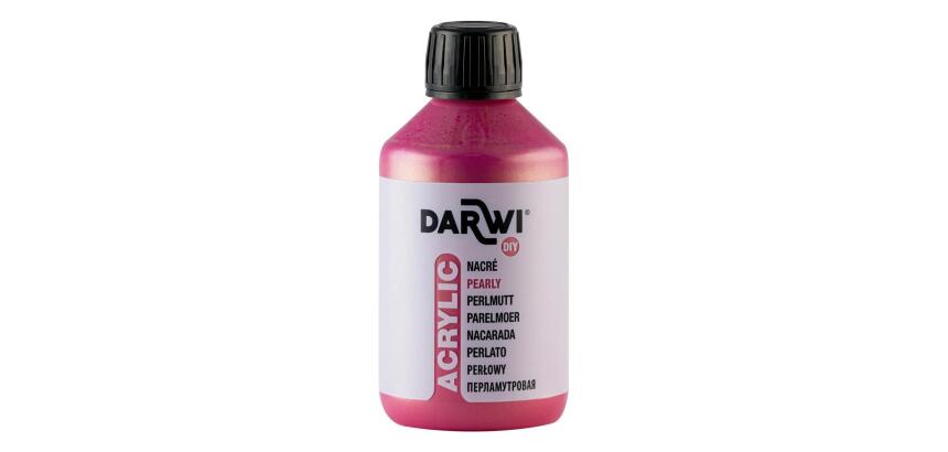 Darwi Flacon de 250 ml de Peinture Acrylique Universelle Nacrée - Rouge nacré