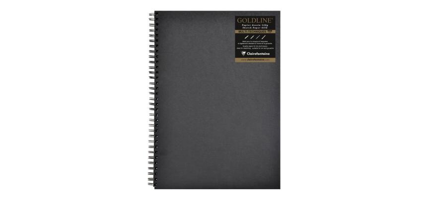 Goldline carnet spiralé 64F A3 140g F - Noir