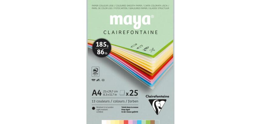 Maya bloc collé 25F A4 185g