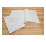 Livre d'or 100 pages blanches Harmony - 27x22 cm vertical - Blanc pailleté