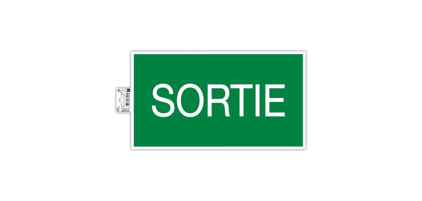 Panneau PVC adhésif antidérapant Sortie 35x20 cm - Vert