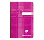Carnet brochure dos toilé 9 x 14 cm 96 feuilles petits carreaux couleur aléatoire
