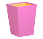 Rhodiarama corbeille à papier simili cuir italien 27x27x32 cm - Lilas