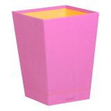 Rhodiarama corbeille à papier simili cuir italien 27x27x32 cm - Lilas