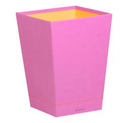 Rhodiarama corbeille à papier simili cuir italien 27x27x32 cm - Lilas