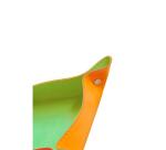 Rhodiarama vide-poche réversible simili cuir italien 12x12x4,5 cm - Anis