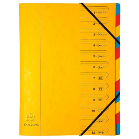 Clasificador Exacompta grapado con gomas 12 compartimentos