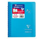 Répertoire reliure intégrale enveloppante Koverbook 9x14cm 100 pages petits carreaux couverture polypropylène transparent - Assortis