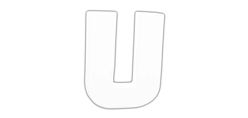 Petite lettre U 12cm - Blanc
