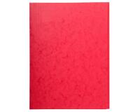 3 Flap Folder without Elastic Straps 400gsm Hard glazed mottled premium pressboard A4 - Red