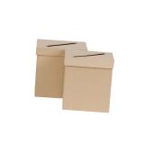 Lot de 2 urnes carrées 19x19x19cm - Kraft
