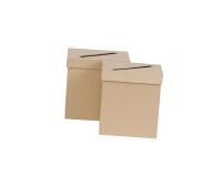 Lot de 2 urnes carrées 19x19x19cm - Kraft