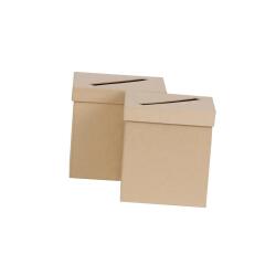 Lot de 2 urnes carrées 19x19x19cm - Kraft