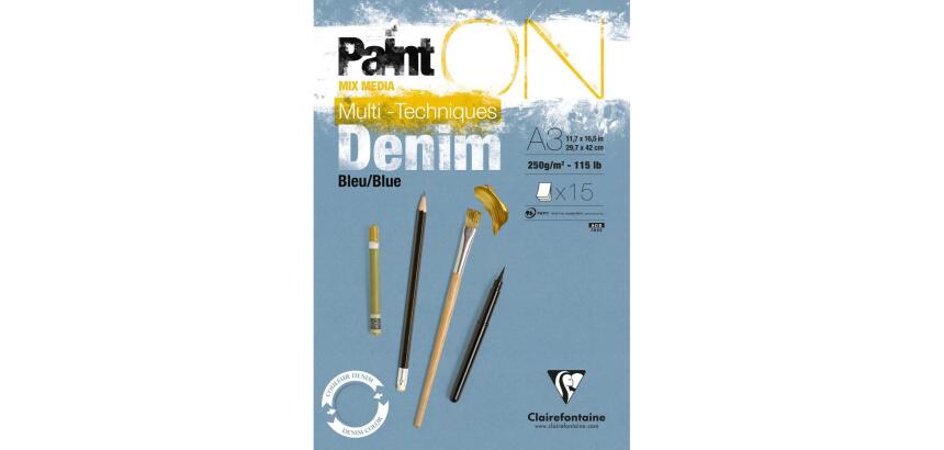 PaintON Bleu Denim bloc collé 15F A3 250g - Denim