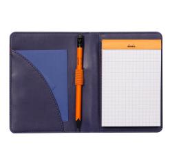 Rhodiarama livret porte-bloc N°12 pour bloc ou carnet format B7 - Bleu nuit