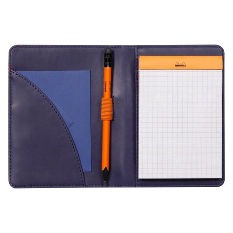 Rhodiarama livret porte-bloc N°12 pour bloc ou carnet format B7 - Bleu nuit